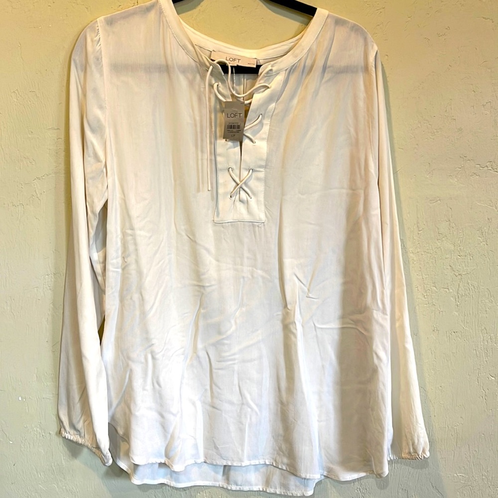 Loft Cream long sleeve tunic top